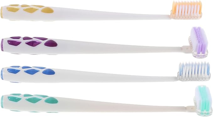 4pcs Shaped Toothbrush Soft Luxury Bristles with Rotating Head for Deep Cleaning Gentle Sensitive Gums Family Pack for Daily Oral Care
