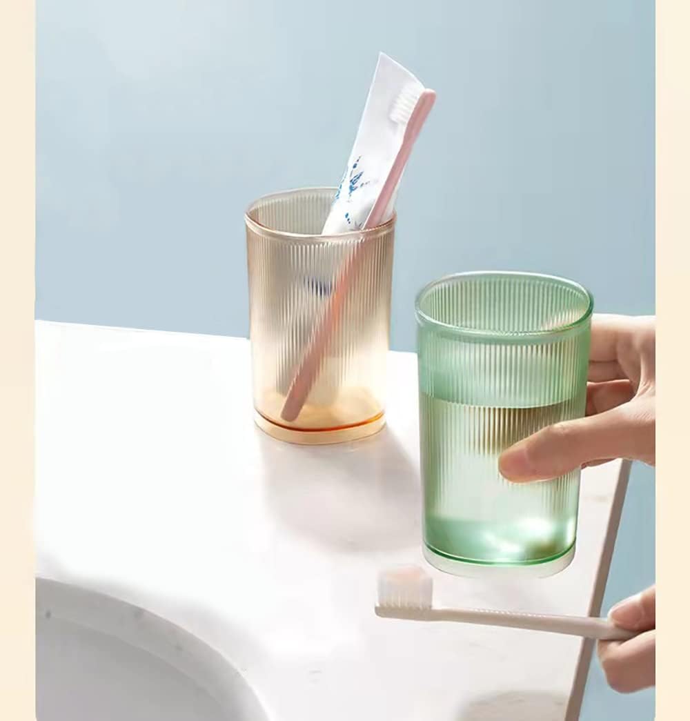 Unbreakable Cup, Bathroom Tumbler, Plastic Toothbrush Holder, Tumbler Cup, Bathroom Cups,Makeup Brush Holder,Set of 2 Reusable Drinking Glasses.