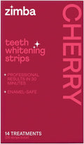 New Zimba Cherry Flavored Teeth Whitening Strips | Vegan, Enamel Safe Hydrogen Peroxide Teeth Whitener for Coffee, Wine, Tobacco, and Other Stains | 14 Day Treatment | Cherry