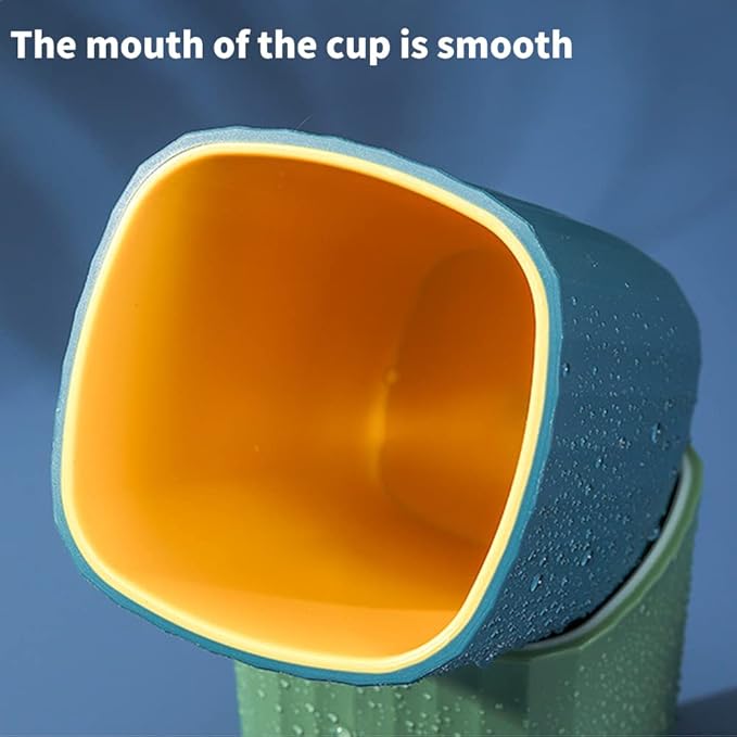 Tumbler Cup Toothbrush Cup 300ml, Unforgettable Bathroom Toothbrush Holder Mouthwash Cup, Toothbrush Storage Box, Eco-Friendly Plastic Drink Cup, 3PCS (3 Colors) (Blue & Fuchsia & Green)