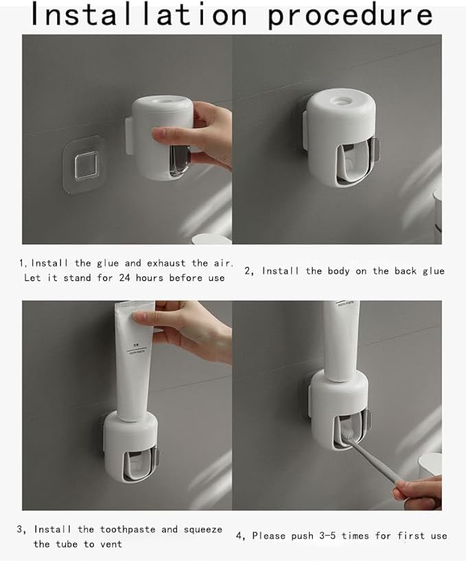 2025 Upgraded So Nice Toothpaste Dispenser Wall Mounted Bathroom Automatic Toothpaste Squeezer,Visualization of Toothpaste Flow Rate(White&Transparent) (Light White & Dustproof)