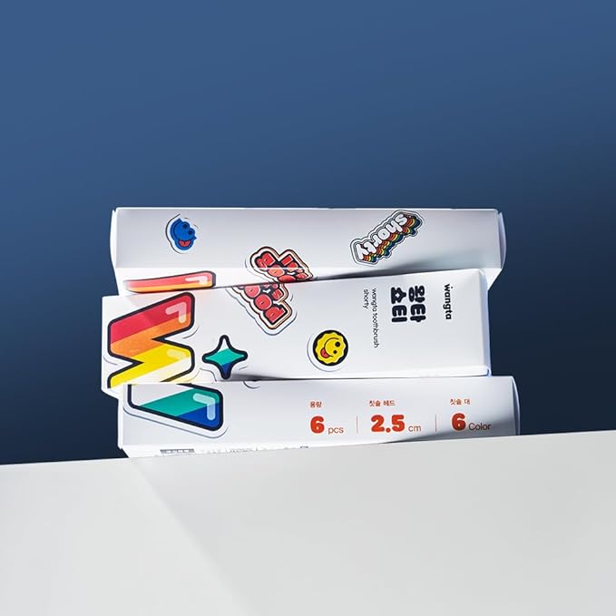 WANGTA Shorty – Standard Toothbrush – 1.0 inch (2.5 cm) Head | Dual Micro Bristles for Gentle Gum Care & Effective Cleaning | Made in Korea Oral Care (6 Pack)