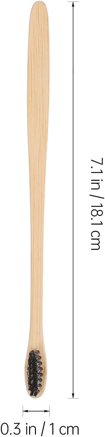 20pcs Toothbrushes Small Head Natural Bristles Lightweight Travel Oral Care for Adults Eco-Friendly Black White