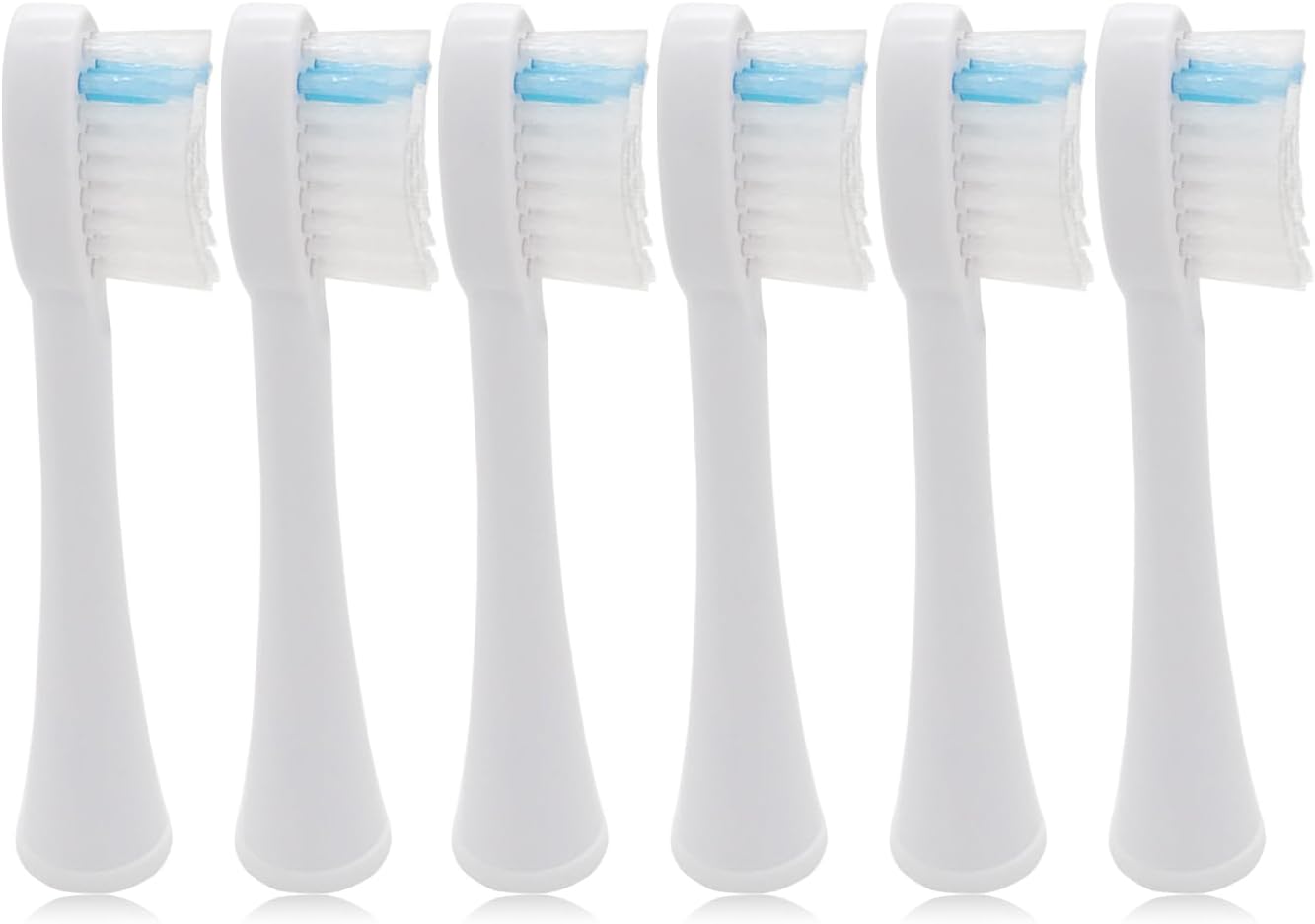 Toothbrush Heads Replacement for Waterpik SF-02W, SF-03W, SF-01W Sonic Fushion 2.0 Model, Brush Head with Cover 6 PCS, White