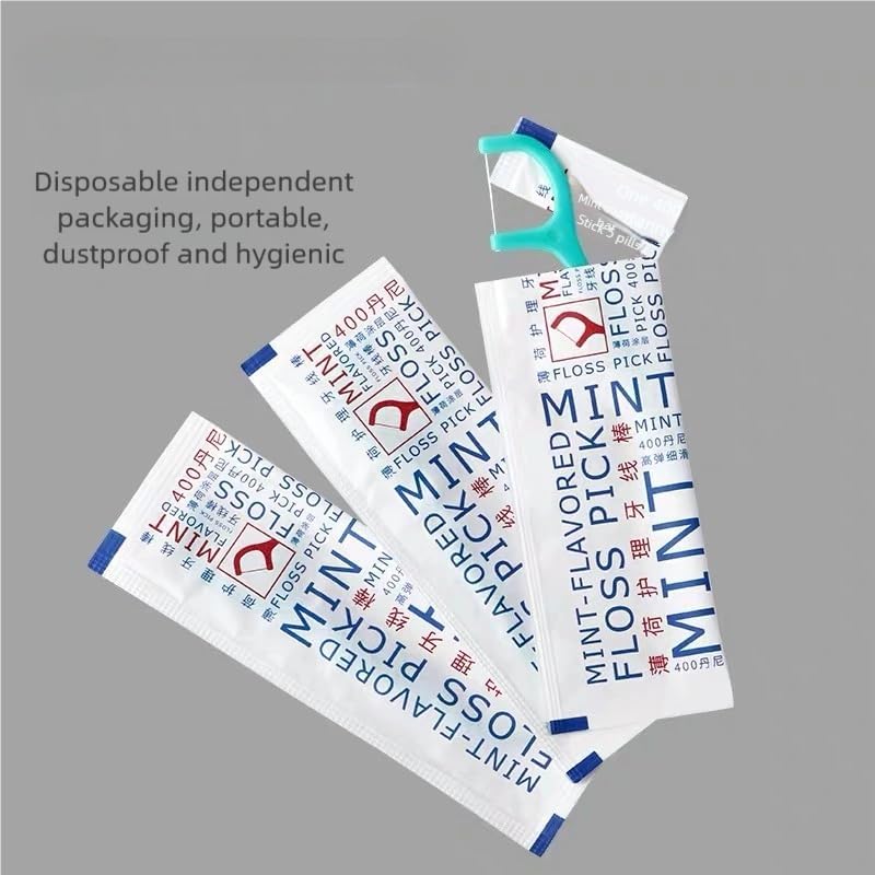 YANDY Mint Flossing Sticks, Individual Flossing Sticks (100 Count), Fresh Breath, Portable, Travel-Friendly