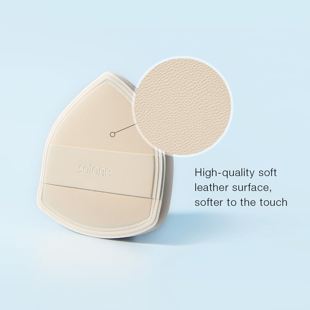 Solone 2Pcs Cushion Makeup Sponge Puff with Elastic Band - For Foundation, Concealer, Loose Powder; Long-Lasting, Beginner-Friendly and Comes with Travel Case