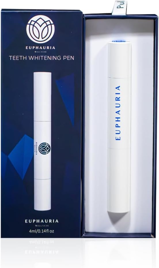 Premium Teeth Whitening Pen with Pro Whitening Gel 4ML (0.14fl oz) Professional Pen Solution with Hydrogen Peroxide Gel Refill for Teeth, Convenient & Travel-Friendly Stick Design for Adults