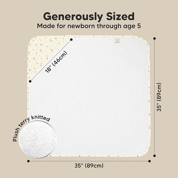 KeaBabies Hooded Baby Towel for Newborn - Viscose Derived from Bamboo Large Baby Bath Towels with Hood for Boys, Girls, Toddler, Extra Absorbent & Soft Newborn Bath Essentials (Dreamers, Regular)