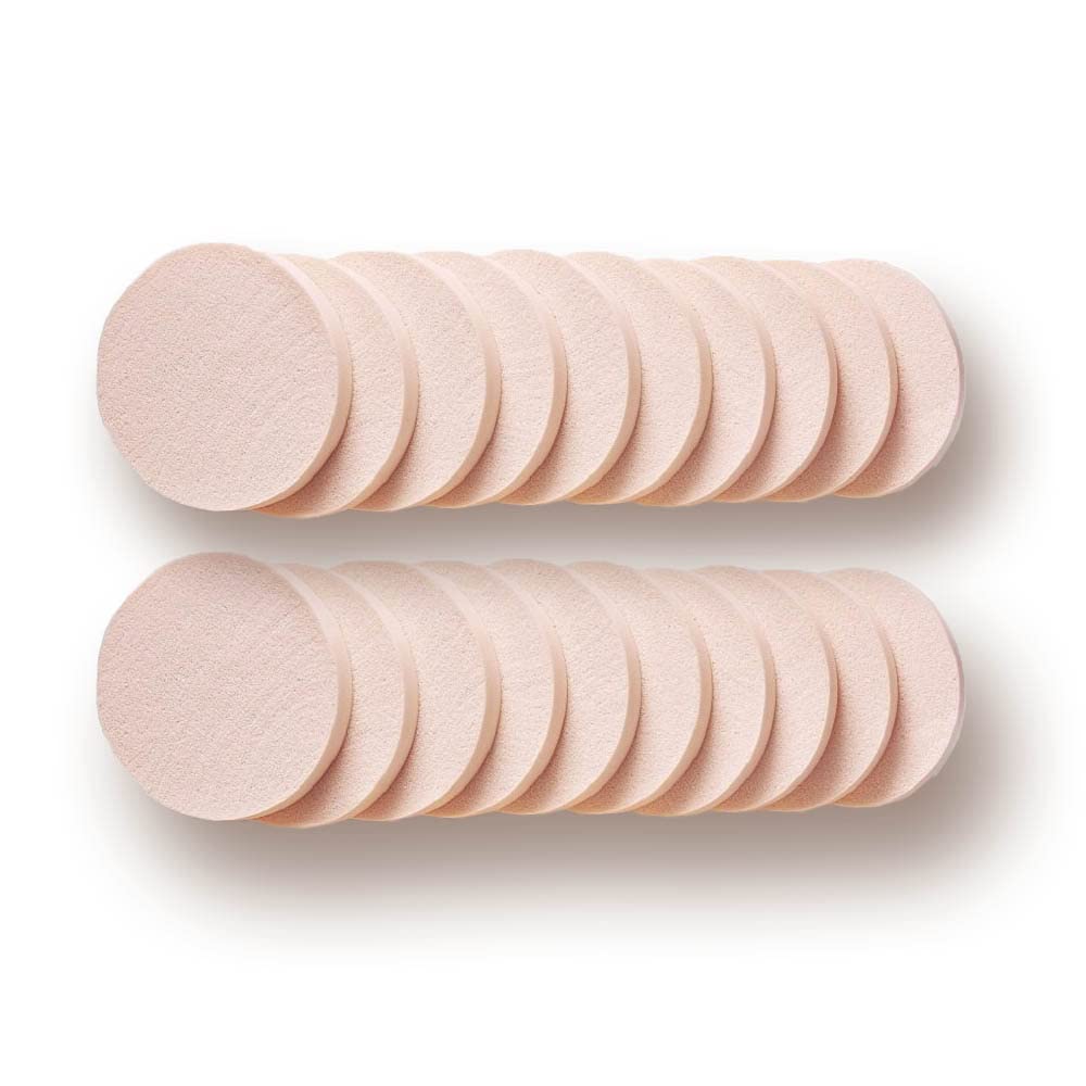 OWLFAVO 20pcs Makeup Powder Round Sponges Latex Free Disposable Beauty Blender Foam Cosmetic Applicator Facial Puffs for Flawless Foundation, Sensitive and All Skin Types