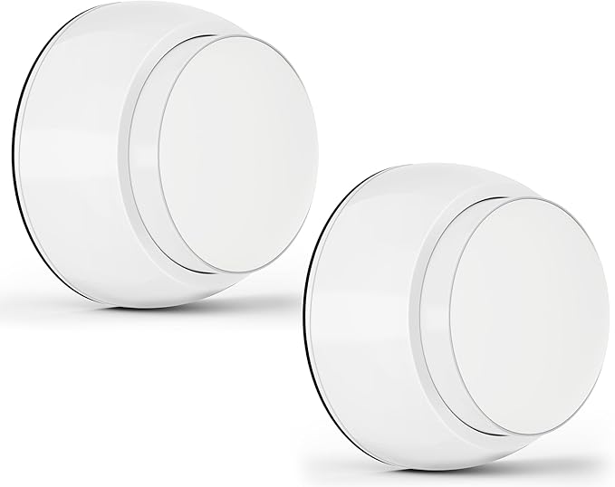 2PCS Door Stopper Wall Protector with Silicone Head, Aluminum Door Knob Wall Protector, Spring Shock Absorption Technology, 1.65" Door Stoppers for Wall, Adhesive Installation or with Screw, White