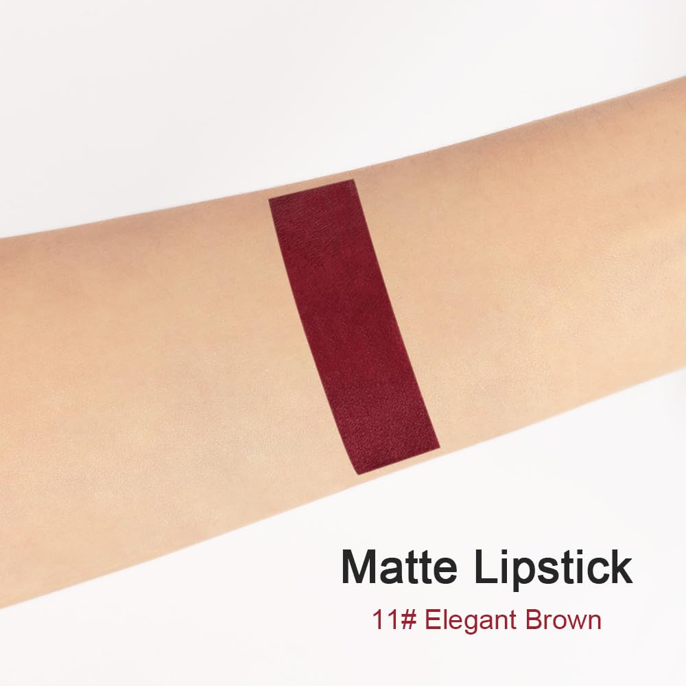 evpct 1Pcs Deep Dark Red Matte Lipstick and Lip Crayon Liner Pencil Pen Set for Women Lip Stain Long Lasting Waterproof labiales mate magicos 24 horas originales pintalabios permanente 24 horas 11