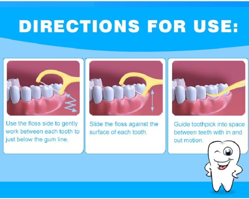 Fruit Flavored Floss，toothpicks，Cleaning Teeth，Ultra-fine Dental Floss Stick, Fight Tooth Decay and Keep Your Teeth Clean，Teeth Cleaning Tool (200 Pieces (Bagged/Single line), Mint+Strawberry Flavor)