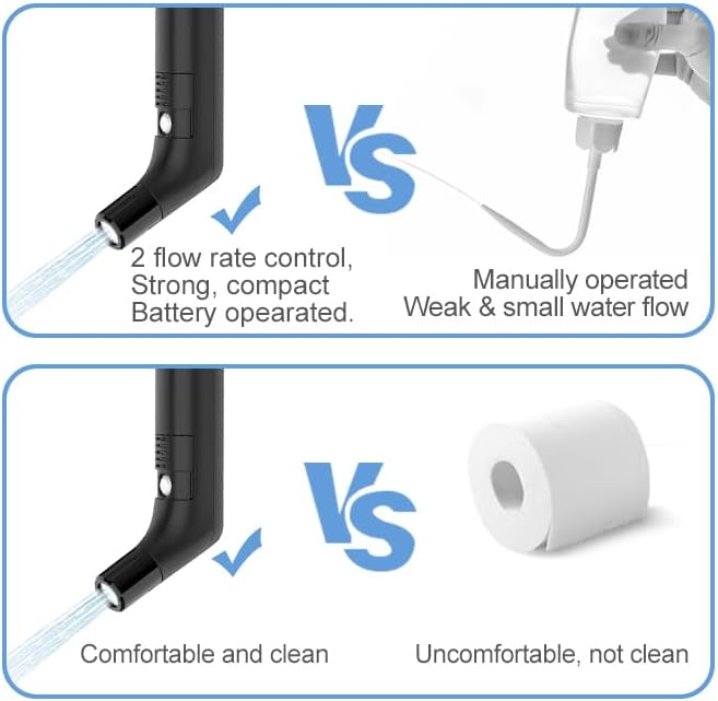 2Clean Portable Bidet, Portable Bidet for Travel, Travel Bidet Portable Sprayer, Portable Bidet for Women, Bidet Portable for Personal Care, Portable Bidet for Toilet, Electric Portable Bidet for Men