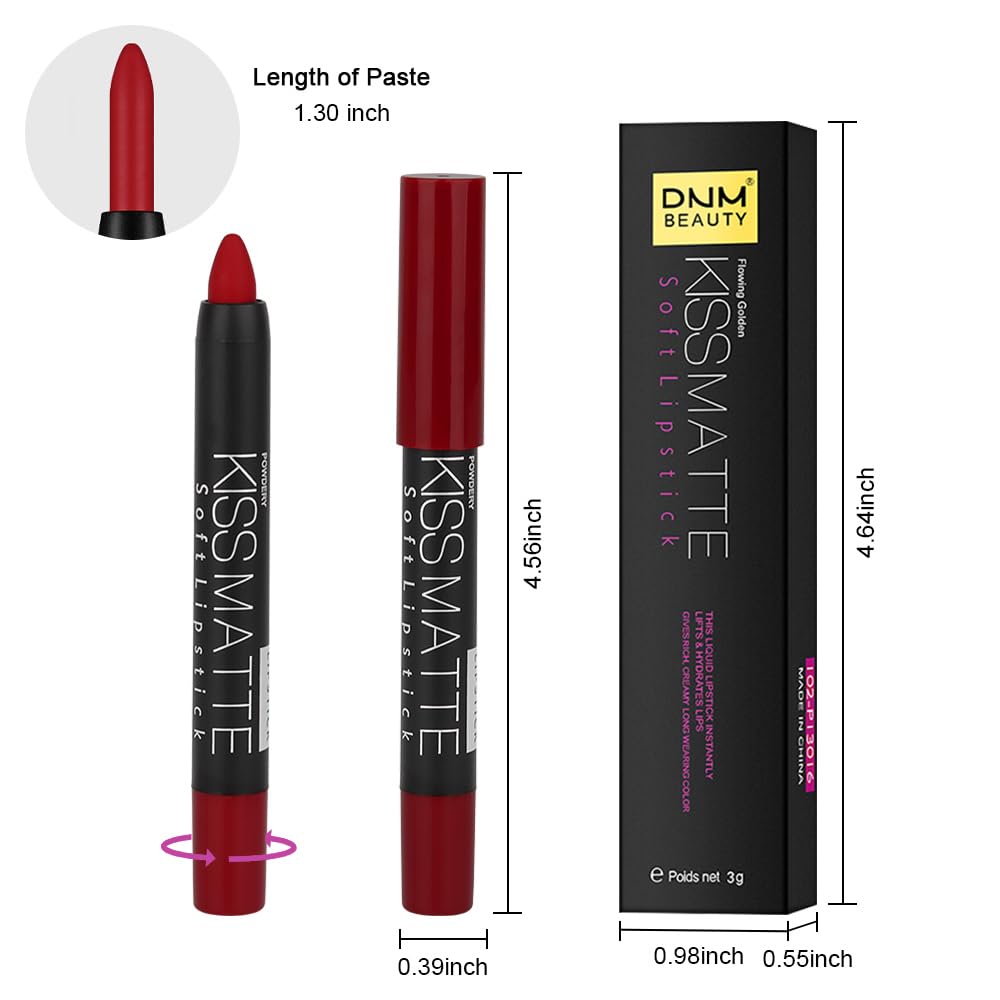 evpct 1Pcs Deep Dark Red Matte Lipstick and Lip Crayon Liner Pencil Pen Set for Women Lip Stain Long Lasting Waterproof labiales mate magicos 24 horas originales pintalabios permanente 24 horas 18