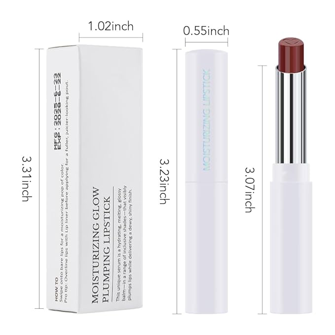 Tinted Lip Balm Moisturizing Lipstick, Deep Cherry Brown Hydrating Lipstick for Women, 24 Hour Long Lasting Moisturization Lip Gloss Stain Makeup, Lightweight Non Greasy Moisturizer Lips, 05