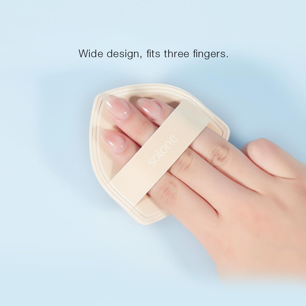 Solone 2Pcs Cushion Makeup Sponge Puff with Elastic Band - For Foundation, Concealer, Loose Powder; Long-Lasting, Beginner-Friendly and Comes with Travel Case