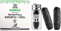 BOONBOO Dental Floss, Bamboo Charcoal Woven Thread, Glass Bottle + 3 Spools, Total 300FT/90M, Waxed, Coconut