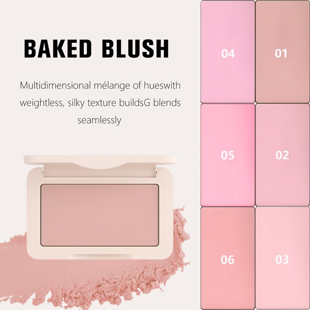 Nude Matte for Face Cheeks Blush, Natural Cream Blushes Makeup Palette, Skin Color Monochrome Blush Creamy Powder Palette Makeup for Older Women, Blushes Eyeshadow Foundation for Every Day 01