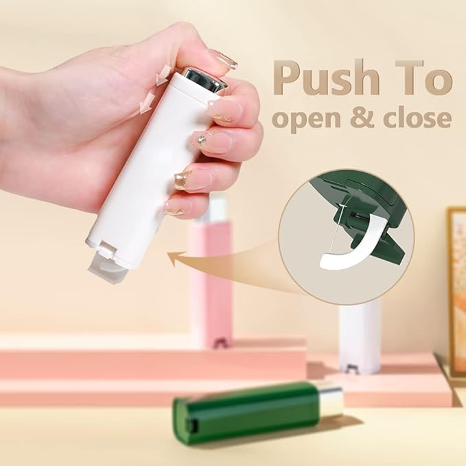 Upgrade Portable Automatic Floss Dispenser - 3 Pcs White, Organizer for Family, Hotel, Travel with 100 Pcs Dental Floss Picks