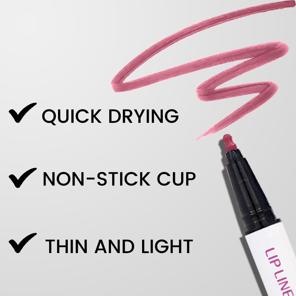 Kaely Orchid Longwear Liquid Lip Liner Waterproof, 24 Hour Long Lasting Lip Liner Stain Marker Pen, 2-in-1 Matte Semi Permanent Lipliner & Lipstick, Vegan & Cruelty-Free, 08