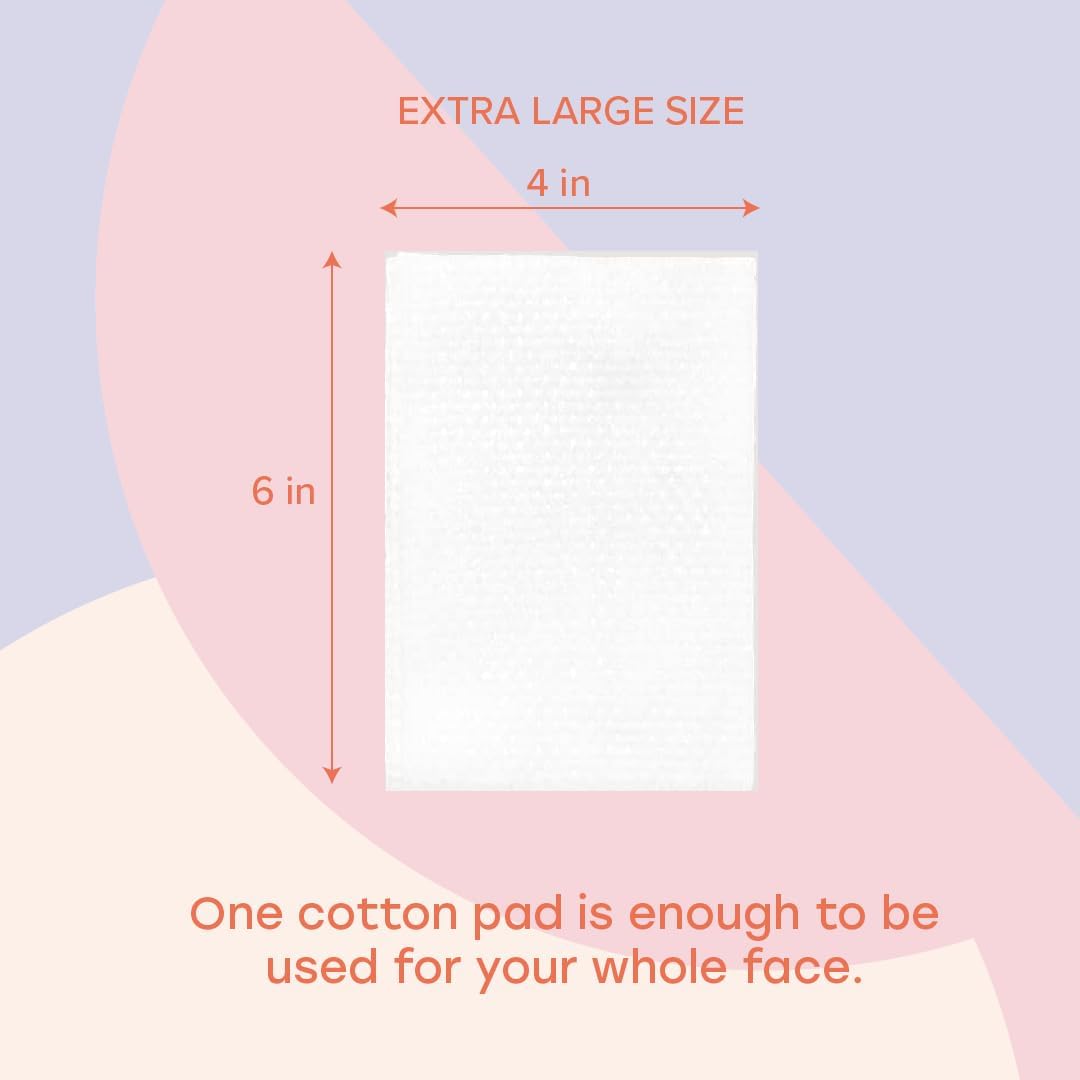 White Rabbit – Naked Cotton Classic – Premium 100% Cotton Pads for Toner Use, Makeup Remover, and Masks | Unbleached, Lint-Free, Extra Soft | Korean Skin Care Product (100 Count)