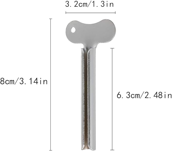 Luckycivia 10 Pcs Stainless Steel Toothpaste Tube Squeezers, Metal Toothpaste Dispenser Squeezers for Bathroom