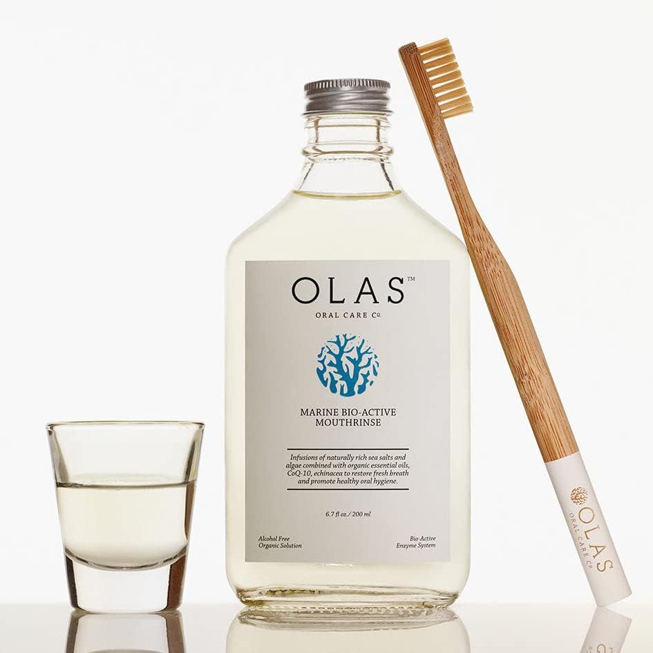 OLAS Oral Care Duo – Marine Bio-Active Toothpaste (3.5oz) & Alcohol-Free Mouthwash (200ml) – Fluoride-Free, SLS-Free, Dentist-Formulated for a Healthy Oral Microbiome