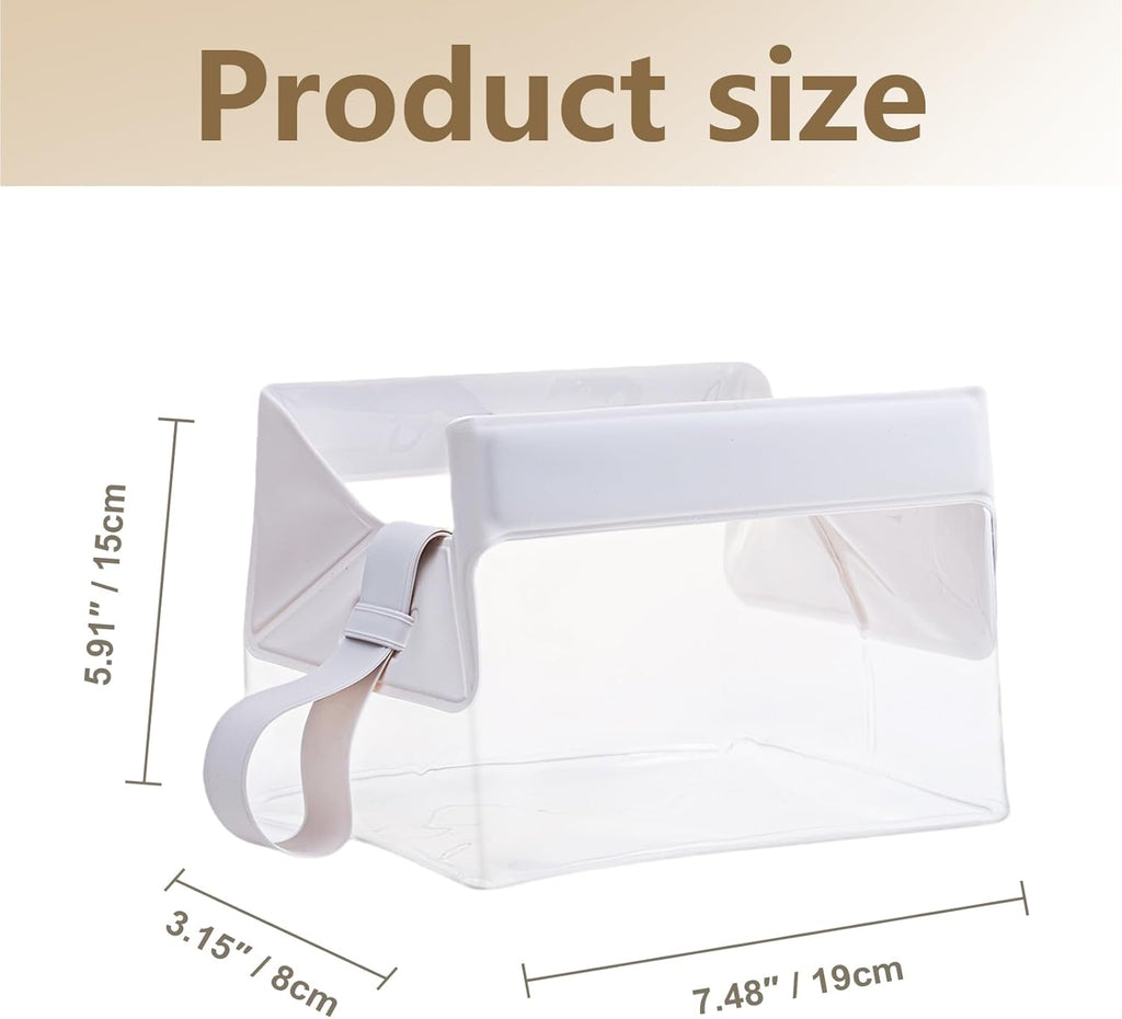 TSA Approved Clear TPU Toiletry Bag with Magnetic Closure Leak Resistant Makeup Bag Cosmetic Pouch Dopp Kit Travel Essentials Bag Magnetic Travel Container Organizer Pouch (Beige)