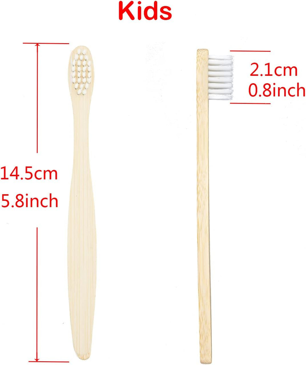 SEVENHEAD 10 PCS Kids Bamboo Toothbrushes Soft Bristles Wooden Toothbrushes, Natural Biodegradable BPA Free Eco Friendly Toothbrushes Black White