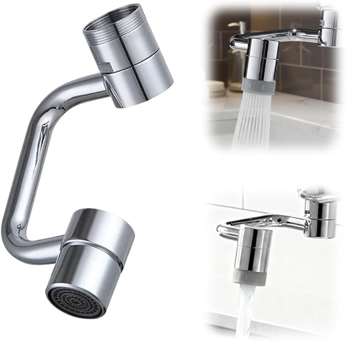 1440° Rotatable Faucet Aerator Extension, 2026 New U Shaped Robotic Arm Universal Faucet, 1080° Rotating Multifunctional Faucet Extender for Bathroom Sink Kitchen (1)