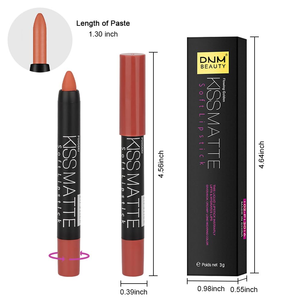 evpct 1Pcs Light Yellow Brown Matte Lipstick and Lip Crayon Liner Pencil for Women Lip Stain Long Lasting Waterproof labiales mate magicos 24 horas originales pintalabios permanente 24 horas 19