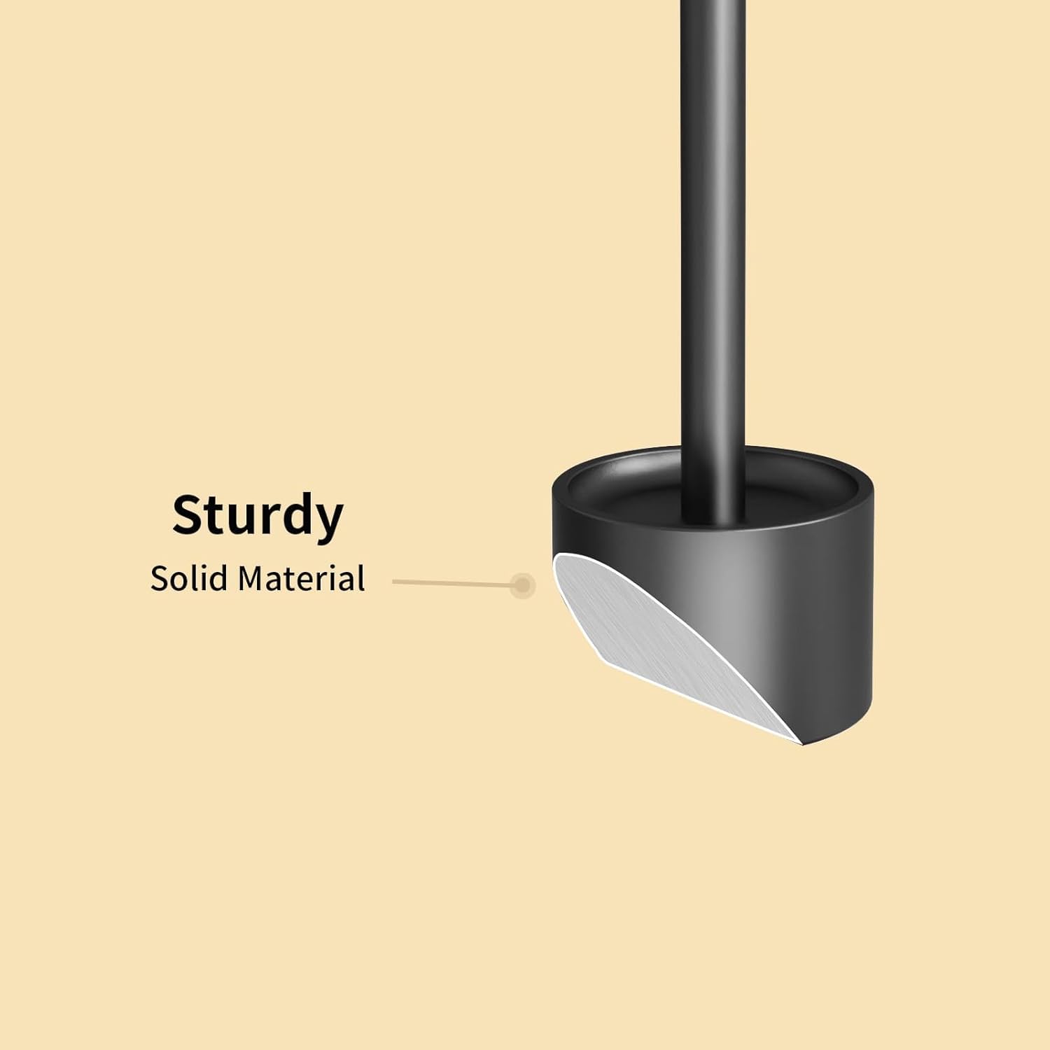 YUMORE Toothbrush Holder Stand Stainless Steel Tooth Brush Holder Bathroom Countertop Organizer Storage (Matte Black)