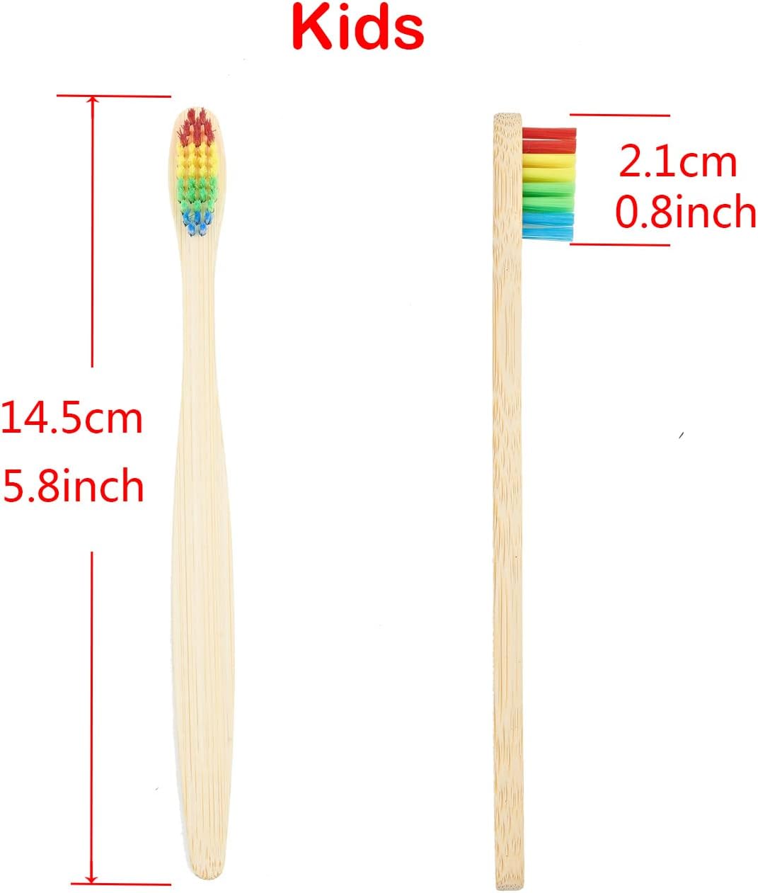 SEVENHEAD 10 PCS Kids Bamboo Toothbrushes Soft Bristles Wooden Toothbrushes, Natural Biodegradable BPA Free Eco Friendly Toothbrushes Colorful