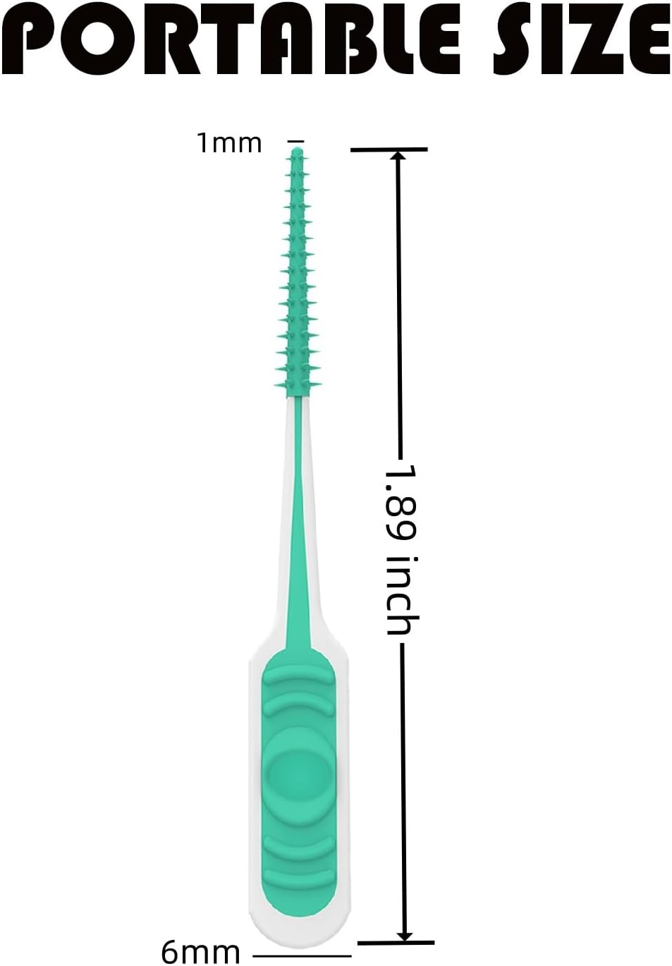 200PCS Interdental Brush with Soft Rubber Handle,Disposable Dental Picks for Teeth Cleaning,Dental Picks with Convenient PP Case (Green)