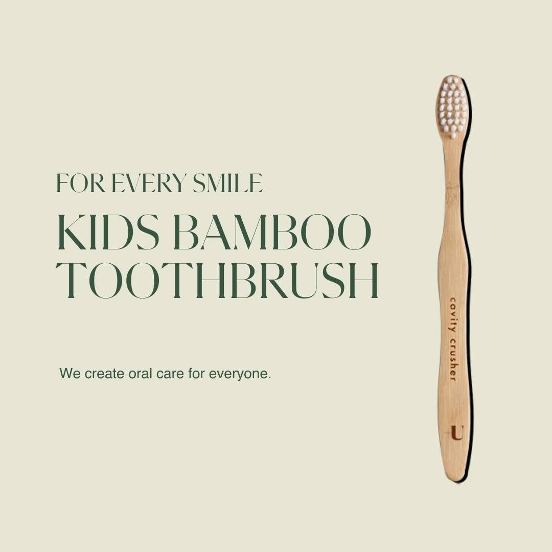 Kids Biodegradable and Eco-Friendly Bamboo Toothbrush 12-Pack - BPA Free Soft Bristle - Dentist-Approved and All-Natural with "Cavity Crusher" Etched on Handles by Plus Ultra