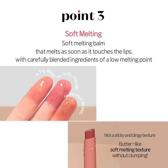 Etude Ginger Sugar Melting Balm Stick 02 Soft Mauve | Tinted Moisturizing Lip balm | Natural Ingredients Hydrate Ginger, Sugar, Shea Butter Moisturizing Relaxing Effect | K-Beauty