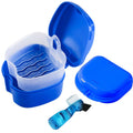 3 Pack Retainer Cleaner Case Partial Denture Cleaning Case Cup and Brush for invisalign Orthodontic soaking