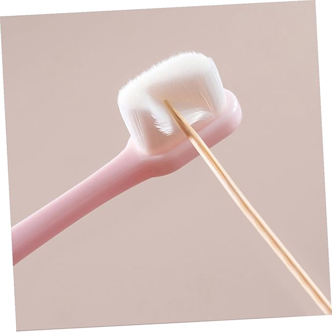 2pcs Nano Bristles Toothbrush with Ultra Soft Bristles for Sensitive Gums and Teeth Portable Manual Toothbrushes in Sky Blue and Pink for Adults