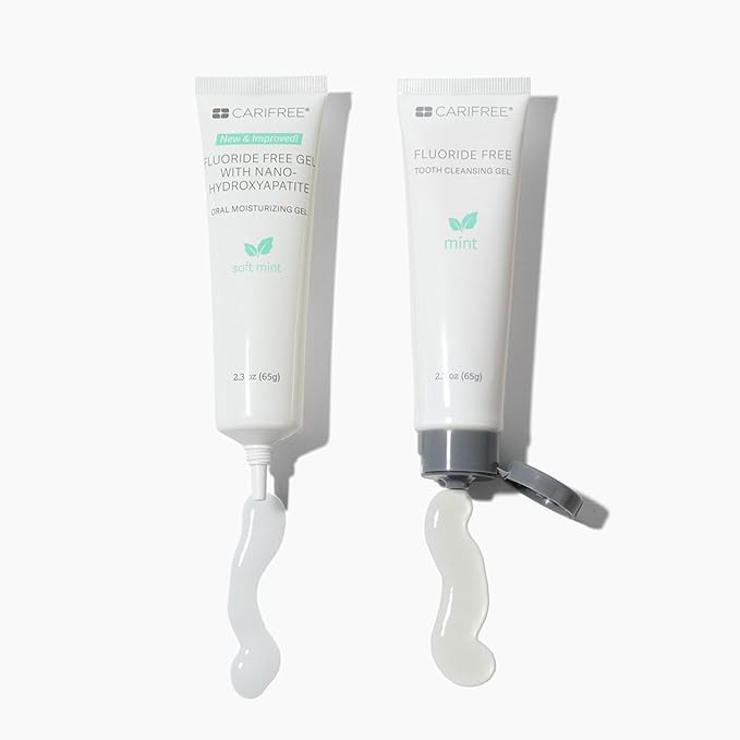 CariFree Fluoride Free Gel Soft Mint Flavor, Neutralizes pH, Freshens Breath and Moistens Mouth, Dentist Recommended for Oral Care, Toothpaste Replacement 2.3 Ounce (Pack of 4)