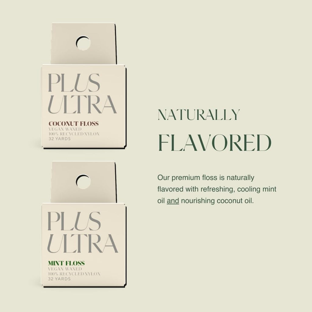 Plus Ultra Coconut Nylon Dental Floss with Reusable Bamboo Case | Made with Recycled Nylon and Vegan Wax | Zero Plastic | 32 Yards (Pack of 1)