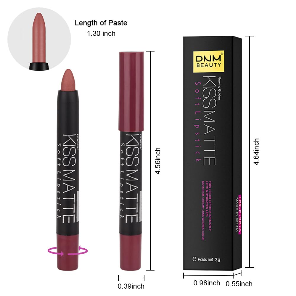 evpct 1Pcs Light Pink Metallic Lipstick and Lip Crayon Liner Pencil Pen Set for Women Lip Stain Long Lasting Waterproof labiales mate magicos 24 horas originales pintalabios permanente 24 horas 01