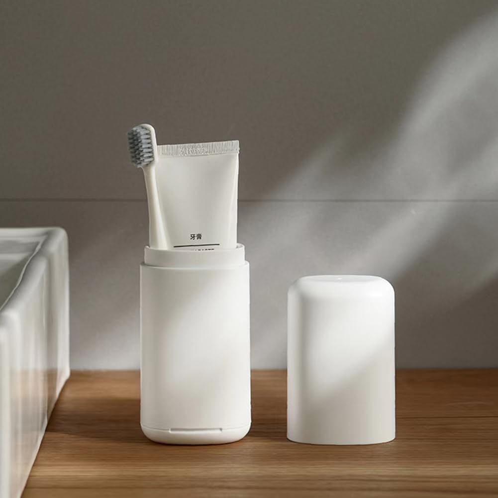 Travel Toothbrush Case Storage Toothbrush Container Cup Holder Portable Toothbrush Case for Home Outdoor Travel Cup Organizer