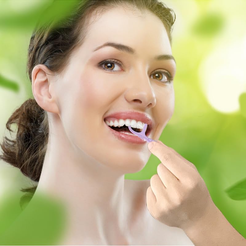 Holy rose Twin Line Dental Floss Picks with Mint Flavor - Dual Cleaning, Adult-Friendly End Toothpicks - 200 Count Flossers is Travel Oral Care Kit Cleaning Tool for Teeth.