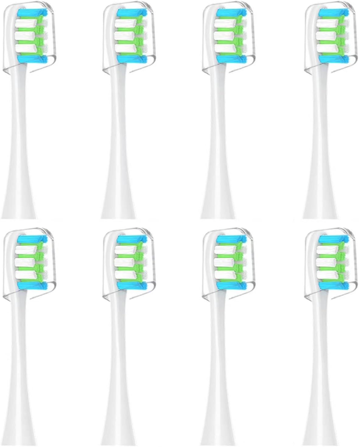 GTHUNDER 8Pcs Electric Toothbrush Heads Suitable for Oclean.with Hygienic Caps,Vacuum-Packed.Fits Adapted for All Oclean Models x pro Elite, X, X Pro,Flow,F1,Air 2(White)