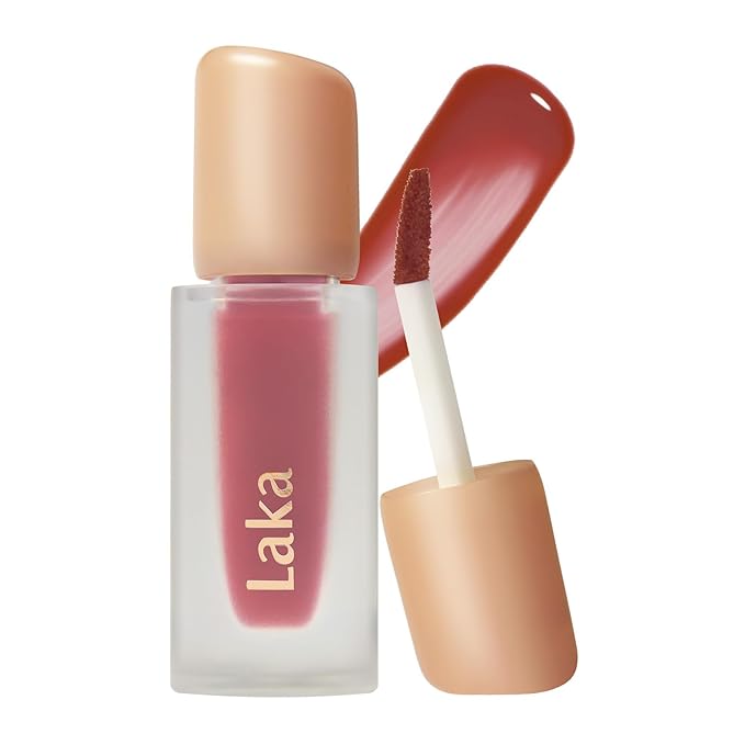 Laka Fruity Glam Tint, 4.5g/0.15oz, Glowing Lip Stain with Wide Color Spectrum, Hydrating & Lightweight Texture, Long-Lasting Bold Stain, Non-Sticky, Vegan, K-Beauty (#150 Pepper)