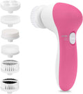 Facial Cleansing Brush Face Scrubber: CLSEVXY Electric Face Spin Cleanser Brushes with 6 Brush Heads for Deep Cleansing, Gentle Exfoliating, Removing Blackhead, Massaging