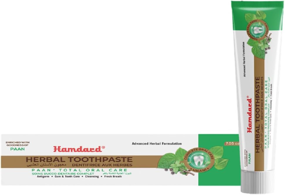 Hamdard Paan Total Oral Care Toothpaste – 200g / 7.05Oz | Herbal Ayurvedic Toothpaste with Paan Flavor | Fluoride-Free | Gum Care, Fresh Breath & Natural Oral Hygiene