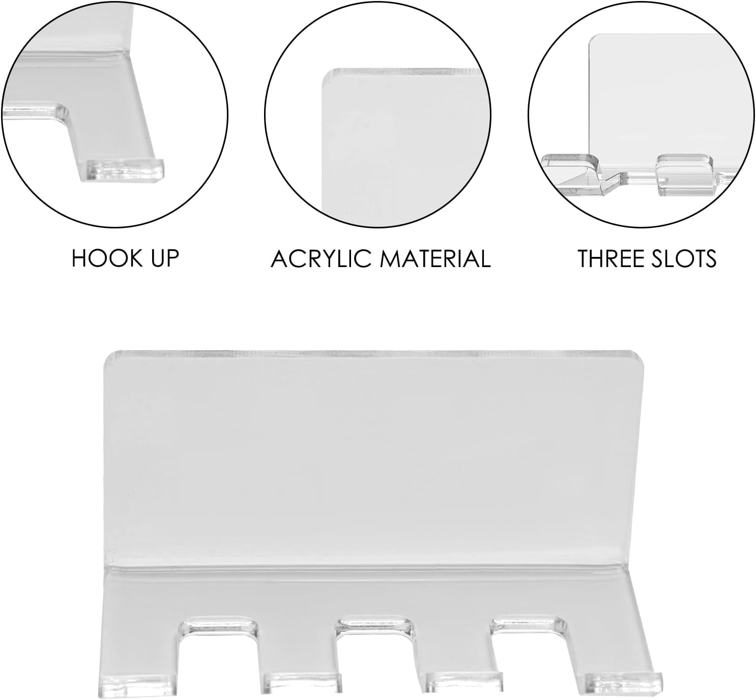 Self Adhesive Toothbrush Holders Wall Mounted, 3 Slots Electric Toothbrush Organizer for Shower, Multipurpose Rack Hanger for Power Plug, Razor, Key(Clear)