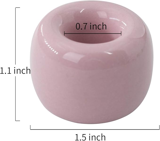 AirMoon Mini Ceramic Toothbrush Holder for Bathroom - Pink Small Countertop Organizer, Easy Clean Toothbrush Stand, Suit for Electric Toothbrush Head, Pens & Coffee Spoon, Pack of 2