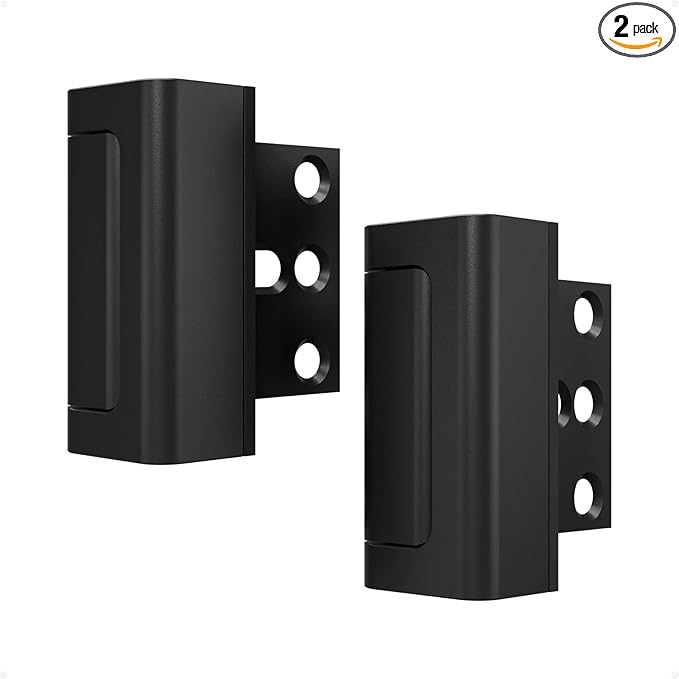 2Pack Home Security Door Reinforcement Lock Childproof, Door Locks for Kids Safety, Door Lock Latch Stopper for Front Door Inside Top of Door, Aluminum Construction Finish